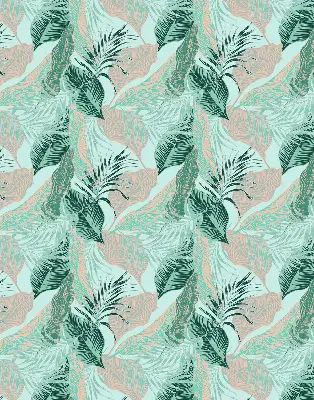 Estores de rolo blackout para porta de varanda Folhas tropicais