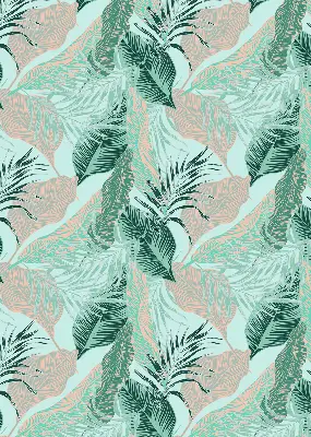 Estores de rolo blackout para porta de varanda Folhas tropicais