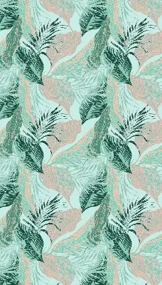 Estores de rolo blackout para porta de varanda Folhas tropicais