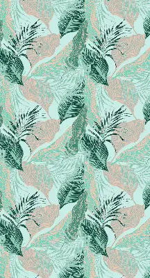 Estores de rolo blackout para porta de varanda Folhas tropicais