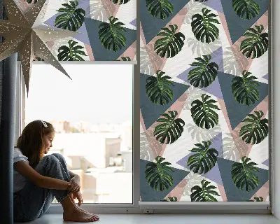 Estores de rolo interiores blackout para janela As folhas da planta