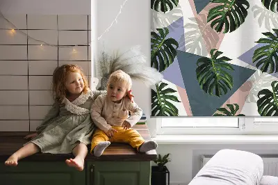 Estores de rolo interiores blackout para janela As folhas da planta