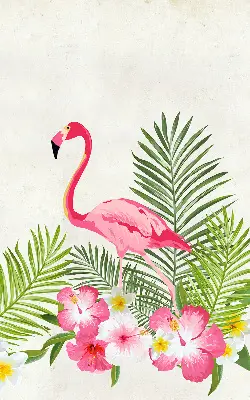 Estores de rolo em tecido blackout Flamingos junto às folhas