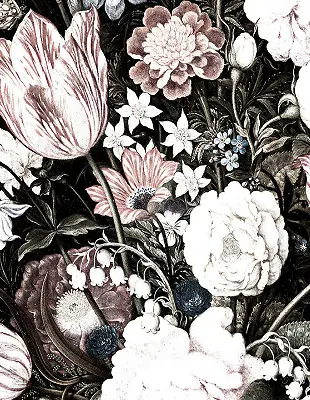 Estores de rolo interiores blackout Um buquê de flores
