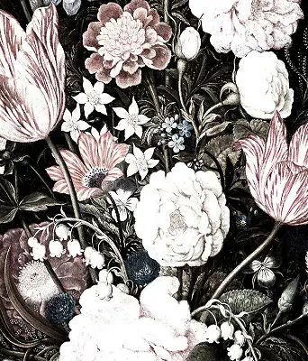 Estores de rolo interiores blackout Um buquê de flores