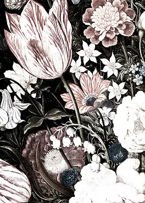 Estores de rolo interiores blackout Um buquê de flores