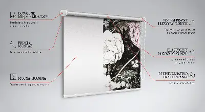 Estores de rolo interiores blackout Um buquê de flores