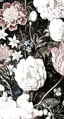 Estores de rolo interiores blackout Um buquê de flores