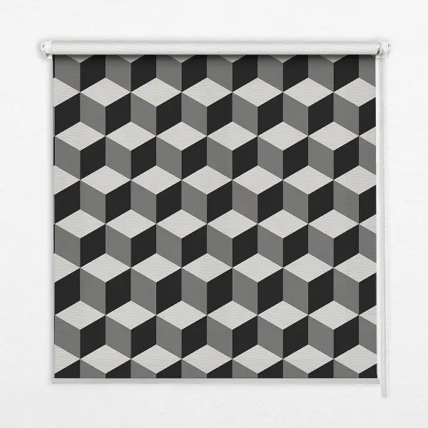 Estores de rolo interiores blackout para janela cubos 3D