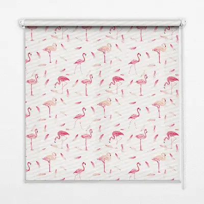 Estores de rolo interiores blackout para janela Flamingos e suas penas