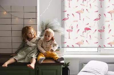 Estores de rolo interiores blackout para janela Flamingos e suas penas