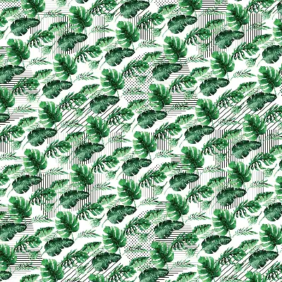 Estores de rolo blackout para porta de varanda Folhas tropicais