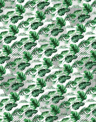 Estores de rolo blackout para porta de varanda Folhas tropicais