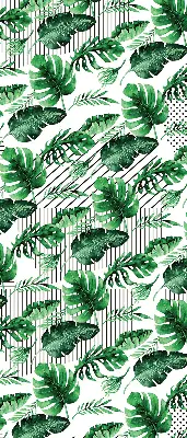Estores de rolo blackout para porta de varanda Folhas tropicais
