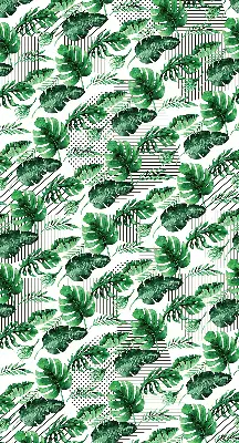 Estores de rolo blackout para porta de varanda Folhas tropicais