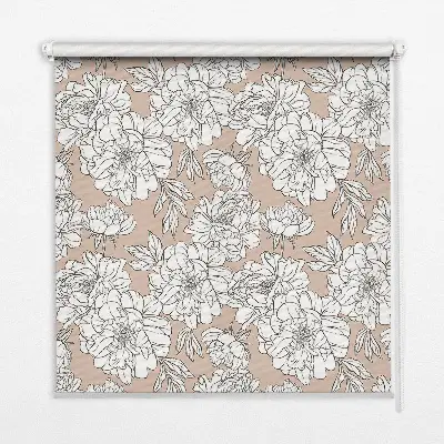 Estores de rolo blackout para janela flores desenhadas