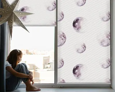 Estores de rolo interiores blackout Planetas cinzentos