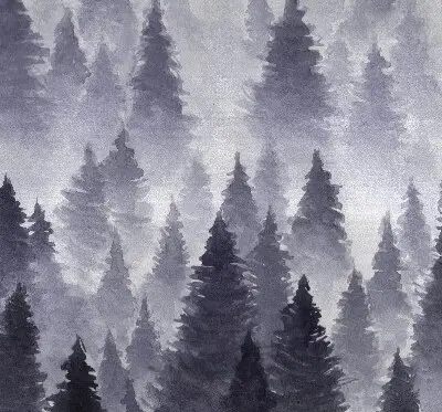Estores de rolo interiores blackout para janela Floresta enevoada
