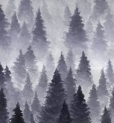 Estores de rolo interiores blackout para janela Floresta enevoada