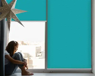 Estores de rolo interiores blackout para janela Turquesa