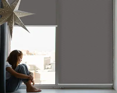 Estores de rolo interiores blackout para janela Cinza
