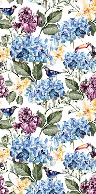 Estores de rolo interiores blackout para janela Tucanos e flores