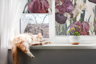 Estores de rolo blackout para porta de varanda Florzinhas