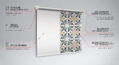 Estores de rolo interiores blackout para janela Azulejo marroquino