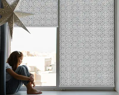 Estores de rolo blackout para porta de varanda Azulejo português