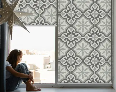 Estores de rolo interiores blackout para janela Azulejo marroquino