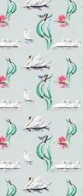 Estores de rolo interiores blackout Cisnes e patos