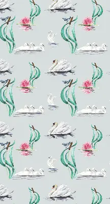 Estores de rolo interiores blackout Cisnes e patos