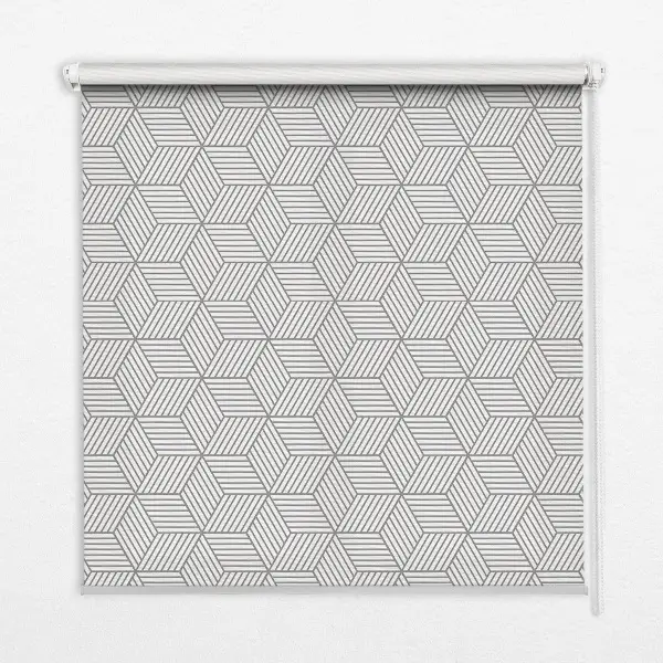 Estores de rolo blackout para porta de varanda quadrados listrados em 3D
