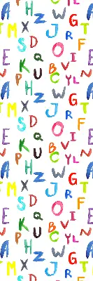 Estores de rolo blackout para porta de varanda Letras coloridas