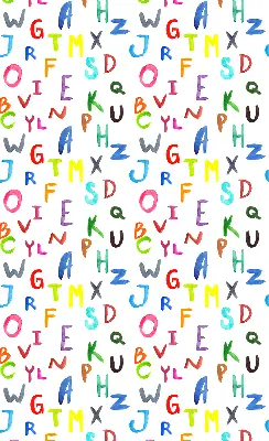 Estores de rolo blackout para porta de varanda Letras coloridas