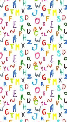 Estores de rolo blackout para porta de varanda Letras coloridas