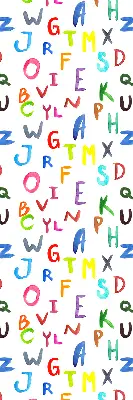 Estores de rolo blackout para porta de varanda Letras coloridas