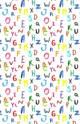 Estores de rolo blackout para porta de varanda Letras coloridas