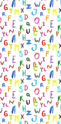 Estores de rolo blackout para porta de varanda Letras coloridas