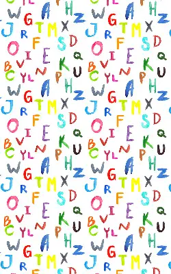 Estores de rolo blackout para porta de varanda Letras coloridas