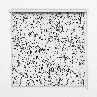 Estores de rolo interiores blackout para janela Gatos desenhados