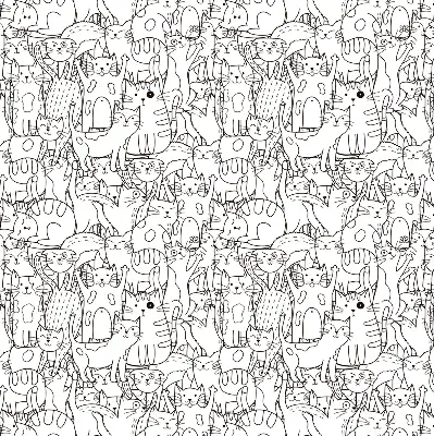 Estores de rolo interiores blackout para janela Gatos desenhados