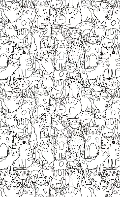Estores de rolo interiores blackout para janela Gatos desenhados