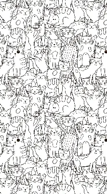 Estores de rolo interiores blackout para janela Gatos desenhados