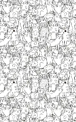 Estores de rolo interiores blackout para janela Gatos desenhados