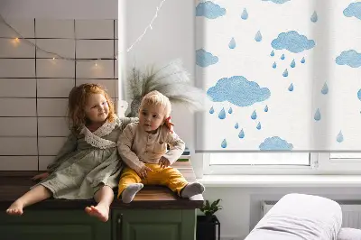 Estores de rolo blackout para janela Nuvens e chuva