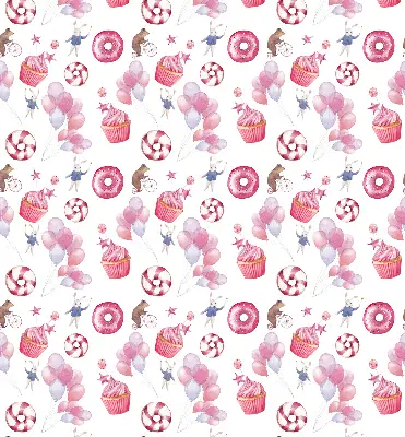 Estores de rolo interiores blackout Balões cor-de-rosa, donuts e coelhinhos.