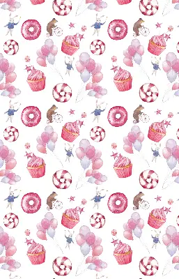 Estores de rolo interiores blackout Balões cor-de-rosa, donuts e coelhinhos.