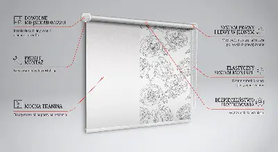 Estores de rolo interiores blackout para janela Rosas desenhadas