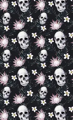 Estores de rolo blackout para janela Crânios entre flores